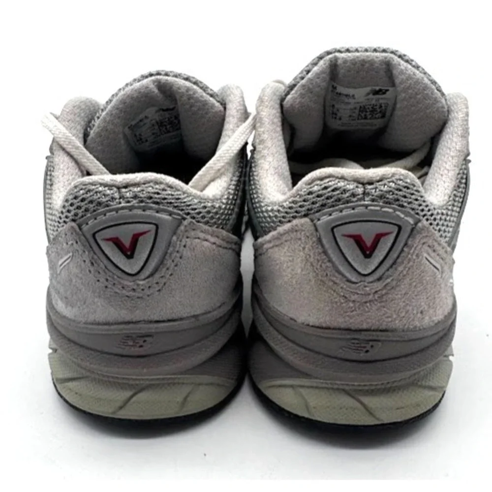 New Balance 990v5 Kids Sneakers Gray Suede Mesh Running Shoes US 8 EU 25
